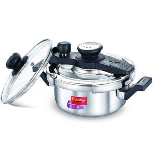 Prestige Clip-on Mini Svachh Stainless Steel Spillage Control Pressure Cooker, 2 L (Silver)