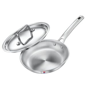 Prestige 22cm/1.0L Tri-Ply Stainless Steel Splendid Fry Pan with Lid|Gas and Induction Compatible
