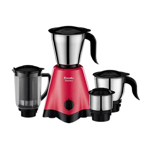 Preethi Crown Plus 600 Watt 4 Jar, 5 Yr Motor Warranty