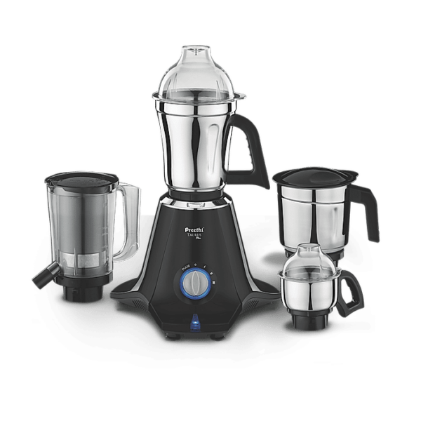 Preethi Taurus Plus 1000 Watts , 4 Jars with Super Extractor, 5 Yr Motor Warranty (Black)