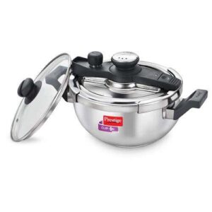Prestige Clip-on Svachh Stainless Steel Spillage Control Pressure Cooker, (Silver)