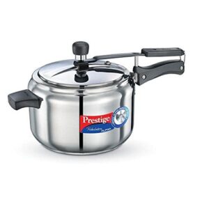 Prestige Nakshatra Alpha Stainless Steel Gas and Induction Compatible Pressure Cooker, 5 L (Silver)