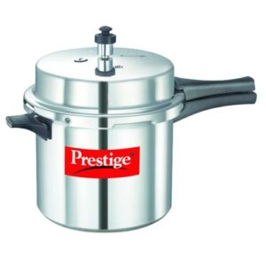 Prestige Popular Virgin Aluminium Precision Weight Valve Pressure Cooker, (Silver)