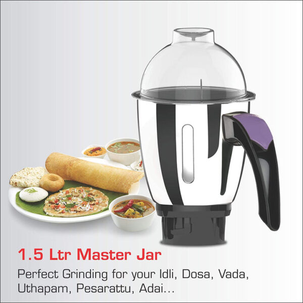 Vidiem Eva Premium 750W Mixer Grinder with 5 Jars (Lavendar) - Image 8