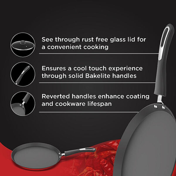 Preethi Dura Collection Non Stick Tawa, 28 cm, Gas & Induction - Image 4
