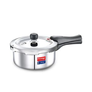 Prestige Svachh Triply Outer Lid Pressure Cooker with Unique Deep Lid for Spillage Control, 2 Litre, Silver