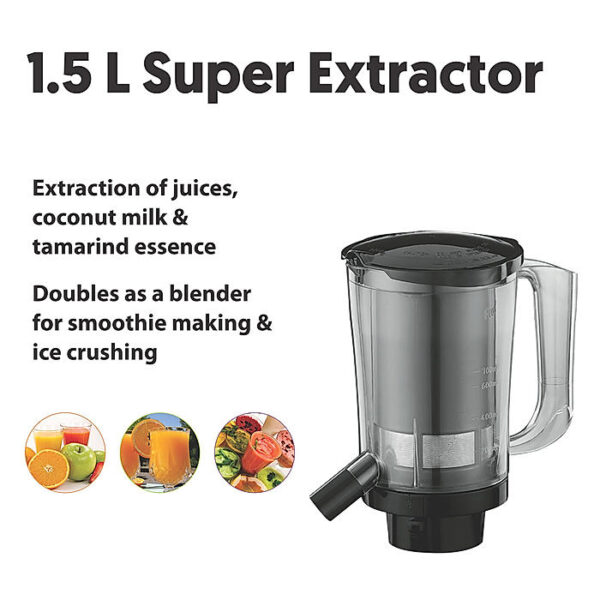 Preethi Zodiac Glitter MG 264, 750 Watts, 5 Jars including Masterchef Jar, Super Extractor, 5 Yr Motor Warranty & Lifelong Free service, Lavender/Black - Image 2