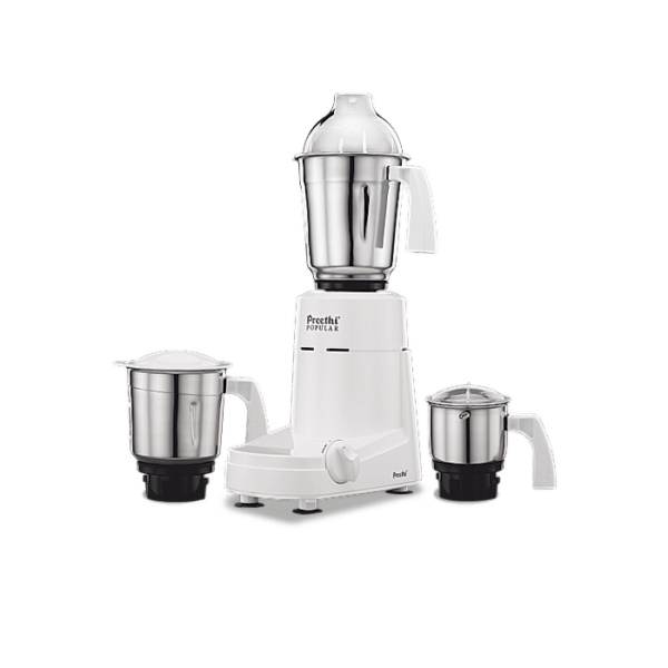Preethi Popular Mixer Grinder 750 Watt with 3 Jars, 5 Year Warranty (White) - Image 2