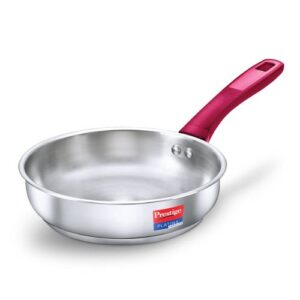 Prestige Platina Popular Stainless Steel Unique Impact Forged Bottom Fry Pan 22cm (1.9 L) (Silver)