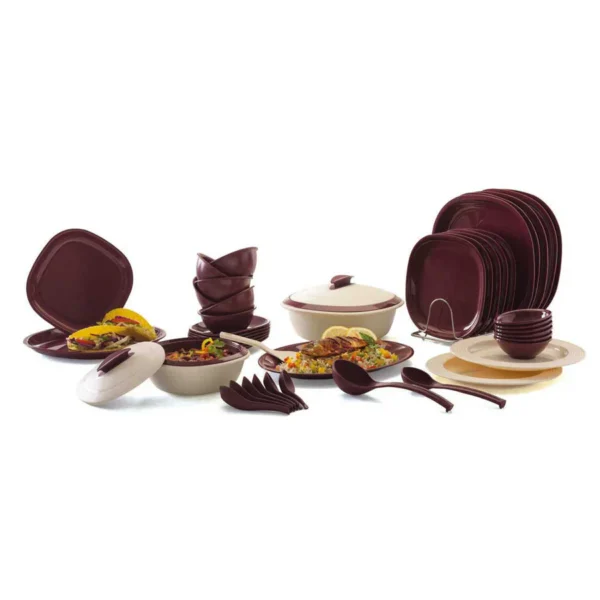 Signoraware Dinner Set 46 Pcs. (Square) With Double Wall Casserole