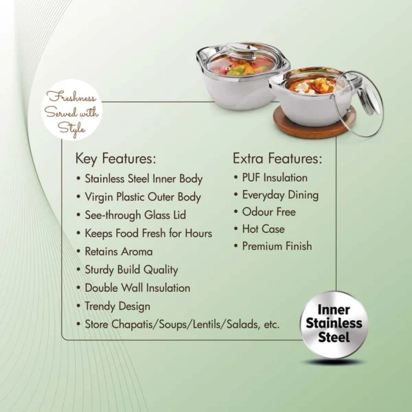 Signoraware Royal Bliss Casserole Set of 2 (1500 ml each) - Image 2