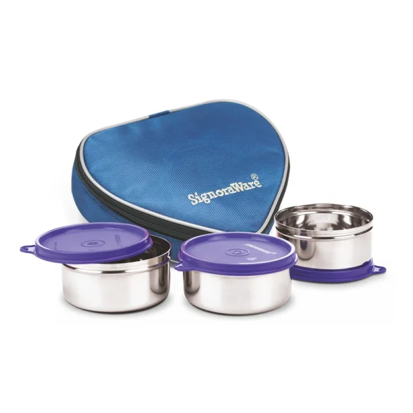 Signoraware Sleek Steel Lunch Box - Image 3