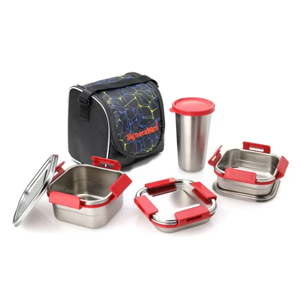 Signoraware Best Squarex Steel Lunch Box