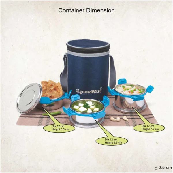 Signoraware All Steel Executive Big Lunch Box - Image 3