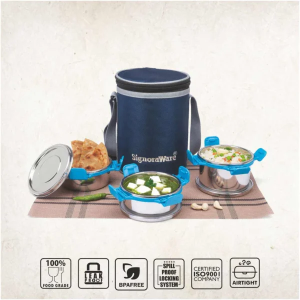 Signoraware All Steel Executive Big Lunch Box - Image 5