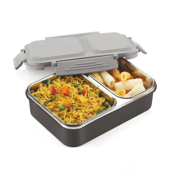 Signoraware Food Fiesta Steel Lunch Box (2 Partitions) - Image 3
