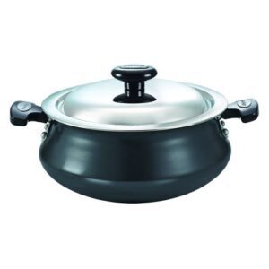 Prestige Hard Anodised Plus Hard Anodised Non-stick Handi 24 cm, (2.5 L), Black