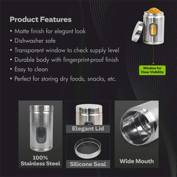 Signoraware Modular Steel Container Deluxe (Window Round) 1250 ml - Image 2