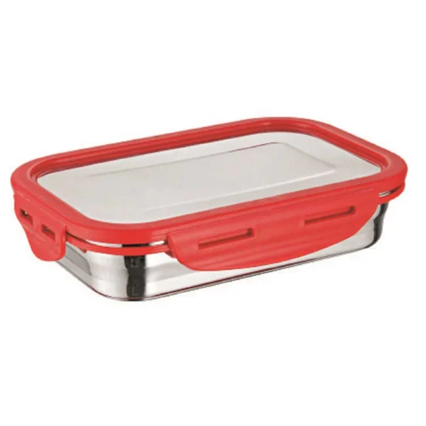Signoraware Lock N Store Steel Rectangular 400 ml. with Steel Lid