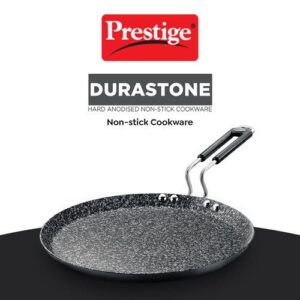 Prestige Durastone Hard Anodised 6 Layer Non-Stick Omni Tawa, 25 cm (Black)