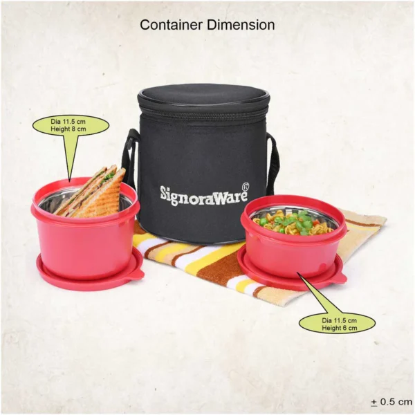 Signoraware Monarch Executive Small Microsafe Steel Lunch Box - Image 4