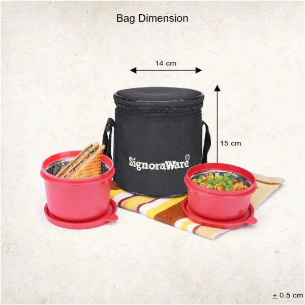 Signoraware Monarch Executive Small Microsafe Steel Lunch Box - Image 3