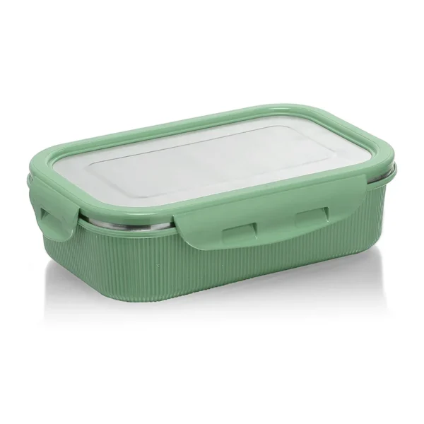Signoraware Lock 'N' Store Microsafe Steel Rectangular 800 ml with Steel Lid - Image 2