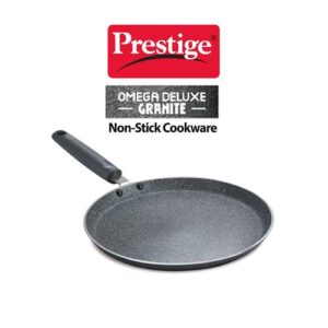 Prestige Omega Deluxe Granite Non-stick Round Base Omni Tawa, 25 cm (Black)
