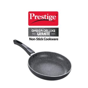 Prestige Omega Deluxe Granite Non-stick Round Base Fry Pan, 20cm, 1.1L (Black)