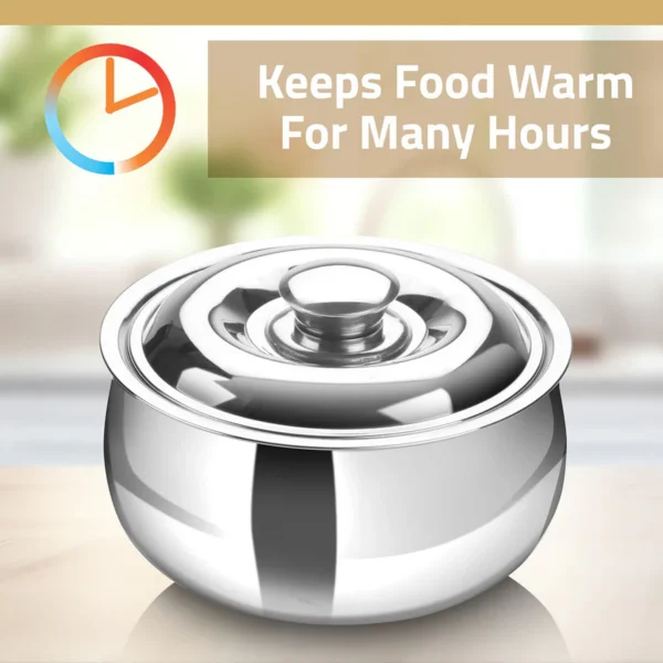 Signoraware Hot Delight Casserole (1500ml) - Double Wall Stainless Steel Insulated casserole - Keep Food Hot for longer time - Image 3