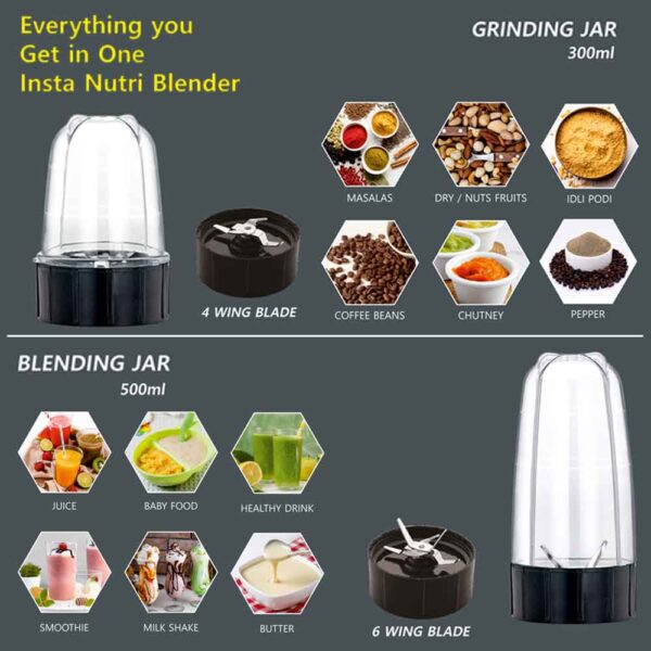 Premier Insta Nutri Blender 400W with 2 Jar – NB7643 - Image 2