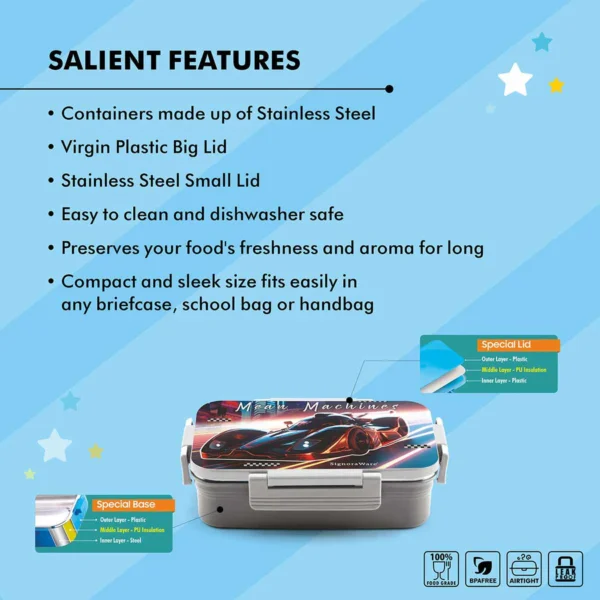 Signoraware Nugget Steel Lunch Box (Designer) - Image 6