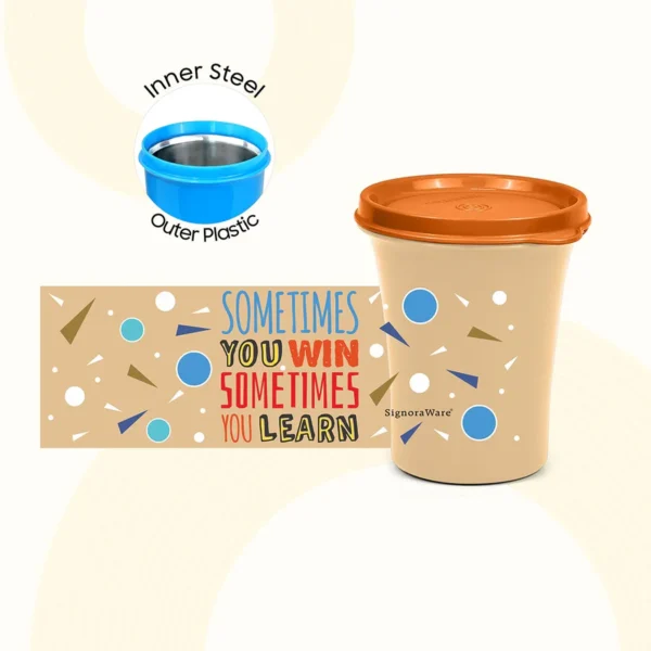 Signoraware Monarch Tumbler Small Steel 400ml (Printed) - Image 11