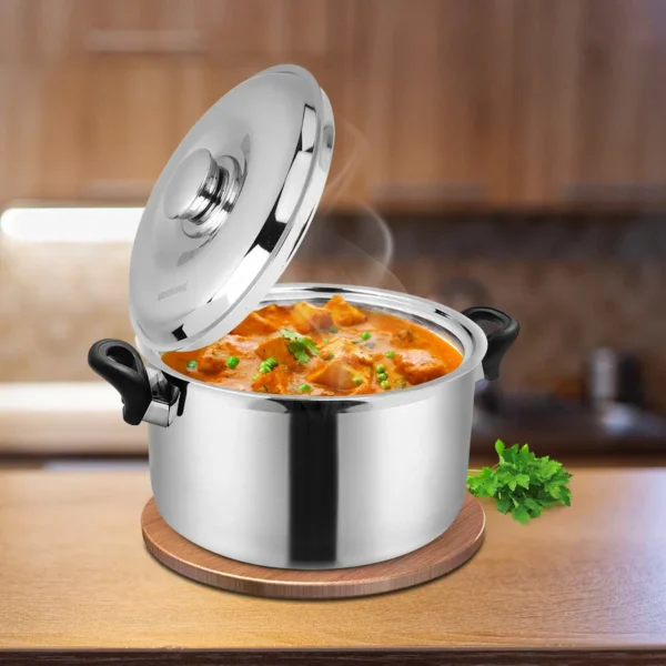 Signoraware Signoraware Therma Casserole with Handle (3000ml) | Double Wall Stainless Steel Insulated casserole | Casserole for Serving Cooked Food and Storing Hot Food Thermoware HOT and Cold for Long Hour for Home Canteen Picnic - Image 3