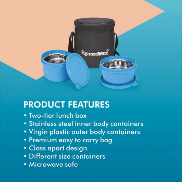Signoraware Monarch Executive Small Microsafe Steel Lunch Box - Image 7