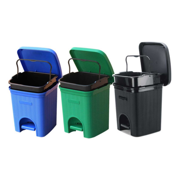 SignoraWare Dustbin (Green+Blue+Black) 12ltr Each-Combo