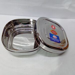 STAINLESS STEEL SQUARE LUNCH BOX/TIFFIN BOX (NO:4)