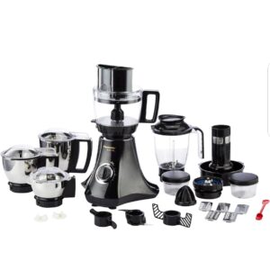 Butterfly Elektra 750 Watts Food Processor with 6 Jars & 9 Attachments | FPSS Technology (Food Processor Selective Speed) LED Indicator | Smart Grind & Store Jar | 5 Years Warranty for Motor | Black