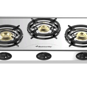 Butterfly Bolt Shakti 3B Stainless Steel Lpg Gas Stove | Saves 1 Gas Cylinder | India'S First BEE 2 Star Rated Gas Stove | Jumbo Open Burner | High Thermal Efficiency