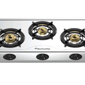 Butterfly Bolt 3B Stainless Steel Lpg Open Gas Stove, Silver