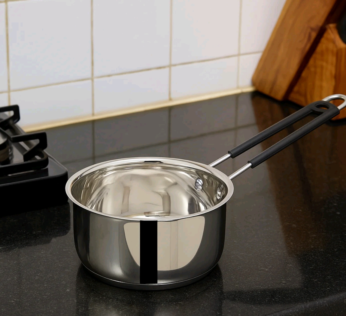 MAHAA Utena Stainless Steel Sauce Pan – Tea, Milk, Soup, Maggie Pan | Tri Ply Base | Non-stick | Gas & Induction Compatible | StayCool+ Handle | 14cm / 16cm / 18cm /20CM - Image 5