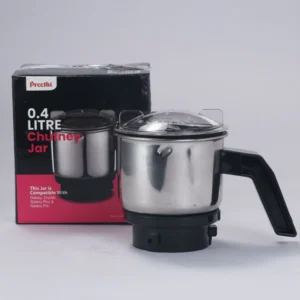 Preethi MGA-501 0.4-Litre Chutney Jar (Steel/Transparent) | Machine Ground & Polished Blades | Quick Grinding | High Grade Nylon Couplers | 1 Year Warranty |Transparent Lid