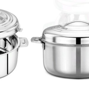 MAHAA Blue Bell Stainless Steel Insulated Casserole – Snug-Fit Lock, Rust-Free & Stylish Hot Pot, Hot Pot for Roti-Rice-Gravy-Curry, Retains Temperature, Twist Lock