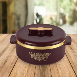 CELLO Exotic Insulated Roti Casserole Hot Pot | Food Grade Inner Steel, Double Wall Insulated, Keeps Food Fresh & Hot for Long Hours | Hot Pot Box Ideal For Roti, Rice & Biryani