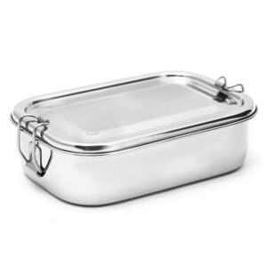 Mahaa Lexe Stainless Steel Rectangular Shape Lunch Box Inside Small Box | School Lunch Box 1 Pieces
