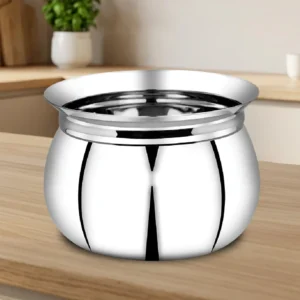 Stainless Steel Gundu Handi  Kitchen Serving, Cooking Bowl, Handi , Biryani Handi for Kitchen & Restaurant, Cookware