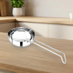 Mahaa Stainless Steel Tadka Pan with Cool-Touch Handle: 10CM, 11CM, 12.5CM, Induction, Gas & Electric Compatible, For Spice Tempering/Seasoning, Long Wire Handle, Smooth Finished Surface