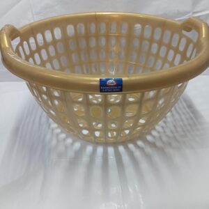 Premium Round Ventilated Laundry & Storage Basket - Metallic Gold