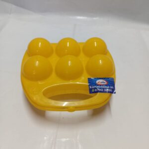 6-Grid Portable Egg Storage Box – Shatter-Proof Plastic Egg Carrier with Integrated Handle