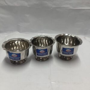 Stainless SteelFlower Designed Multi-Purpose Serving & Pooja Bowl with Stand